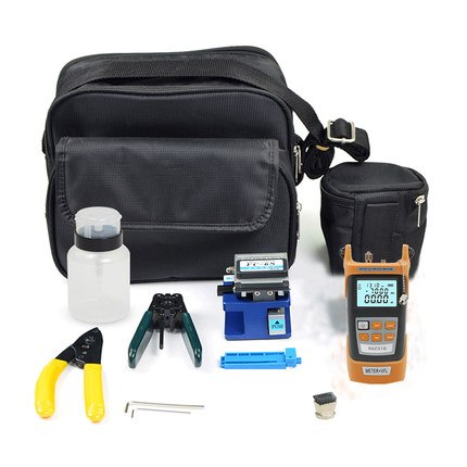 Free shipping/ Fiber Optic FTTH Tool Kit with Fiber Cleaver Optical Power Meter 5km Visual Fault Locator Wire stripper