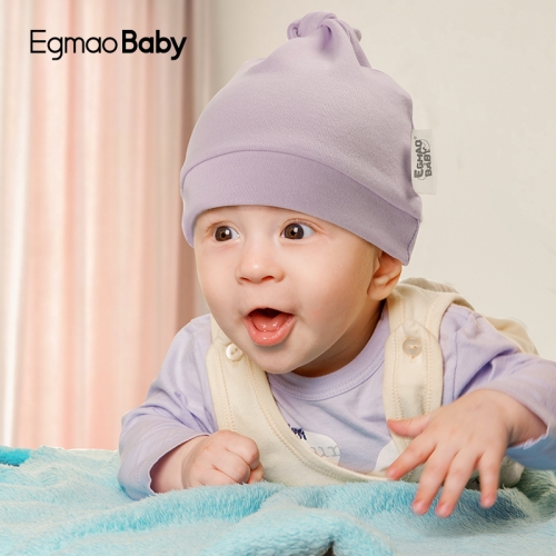 100％有機棉新生兒嬰兒帽子-0-6個月嬰兒的軟結帽