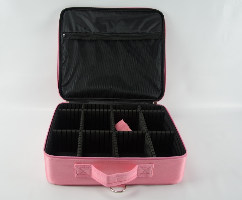 Pink beauty Pro makeup case storage toiletry travel Oxford makeup organizer 