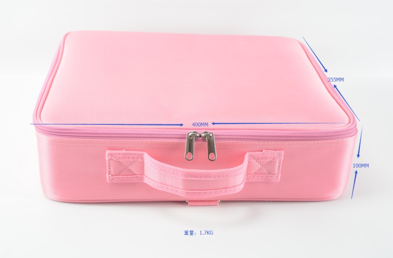 Pink beauty Pro makeup case storage toiletry travel Oxford makeup organizer 