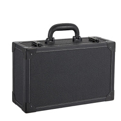 Multi-fuctional beauty leather makeup case multi-layer cosmetic case with big mirror for toiletries and jewelry