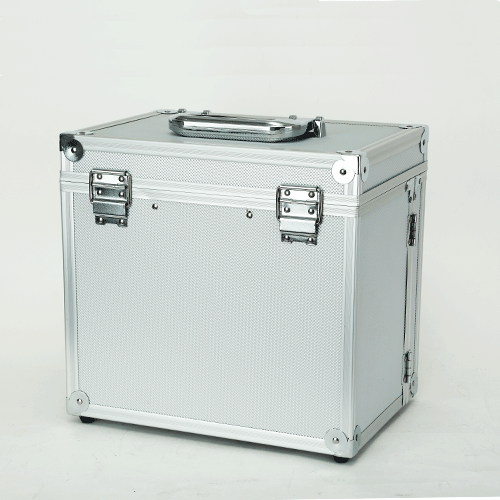 Aluminum hair box silver makeup case storage hair tool and cosmetics