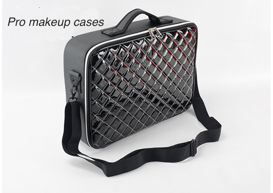 PU Pro makeup cases black storage cosmetics