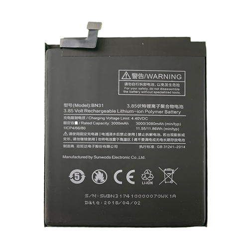 Factory price for Xiaomi Redmi Note 5A BN31 original assembled in China battery
