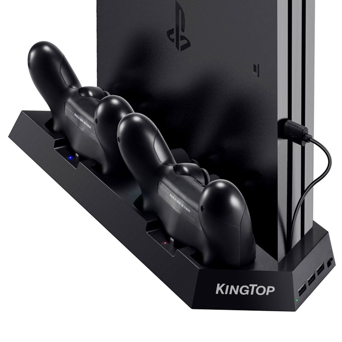 KINGTOP AKTUALISIERTE Ladestation für vertikales Stativ für PS4 / PS4 Pro / PS4 Slim
