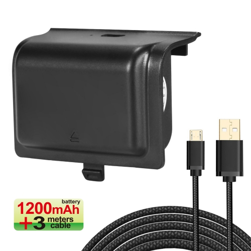 Paquete de baterías del controlador Xbox One Cargador Kingtop 1200mAh recargable extendido Kit de alimentación con 3M Cable de carga USB para Xbox One