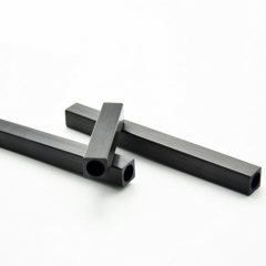 Custom Size Black Carbon Fiber Square Tube with Circle Hole