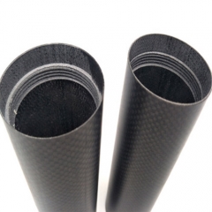 Custom Size Black Carbon Fiber Wide Round Tube