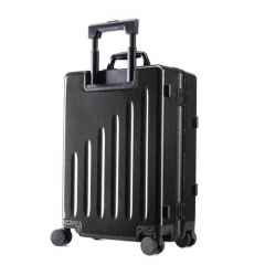 WISE Carbon Fiber Black Suitcase Wheeled Carry-On