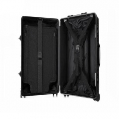 WISE Carbon Fiber Black Suitcase Wheeled Carry-On