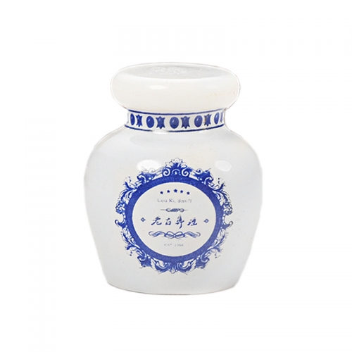 ROCOCO SNUFF BOTTLE BLUE AND WHITE PORCELAIN SMALL