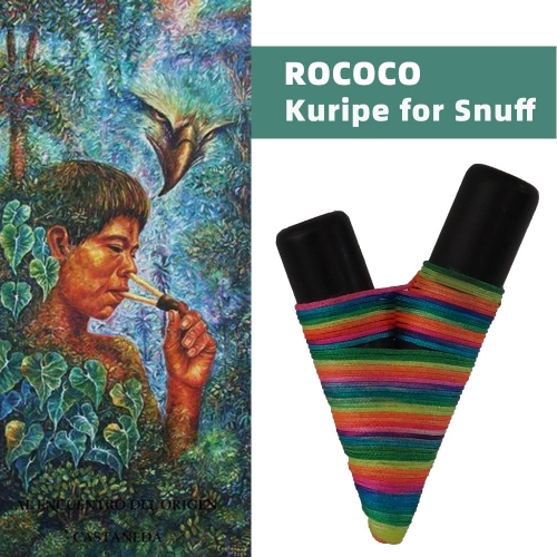 ROCOCO Kuripe for Snuff，African ebony，GOLDEN SILK BAMBOO，Acrylic
