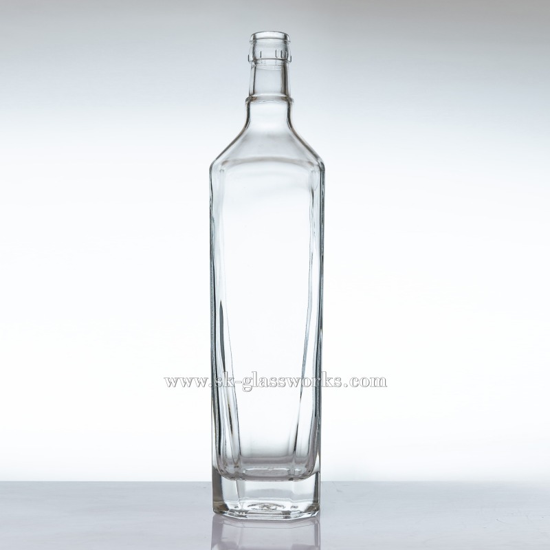 Bouteille de 750ml d&#39;esprit en verre carré