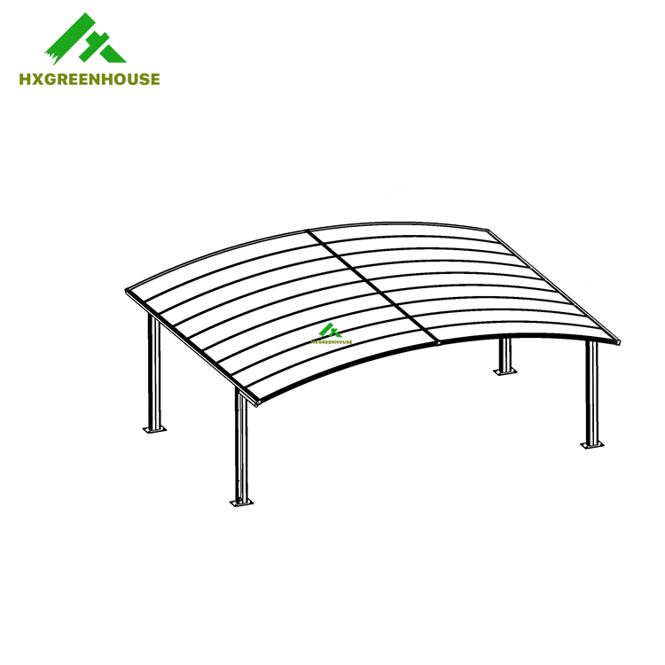 Carport de aluminio de policarbonato sólido sombra de sol al aire libre