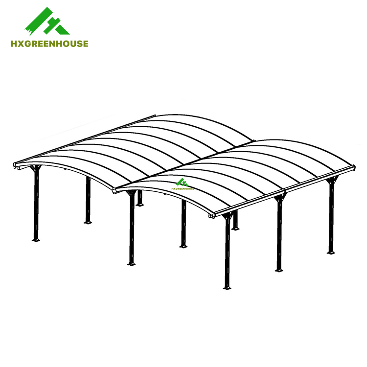 Aluminium rahmen polycarbonat panel doppel-und einzel carport