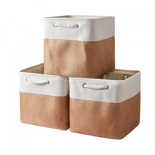 White Khaki storage basket (11.8L×11.8W×11.8H)