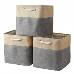 [3-Pack] Beige Gray storage basket （11.8L×11.8W×11.8H）