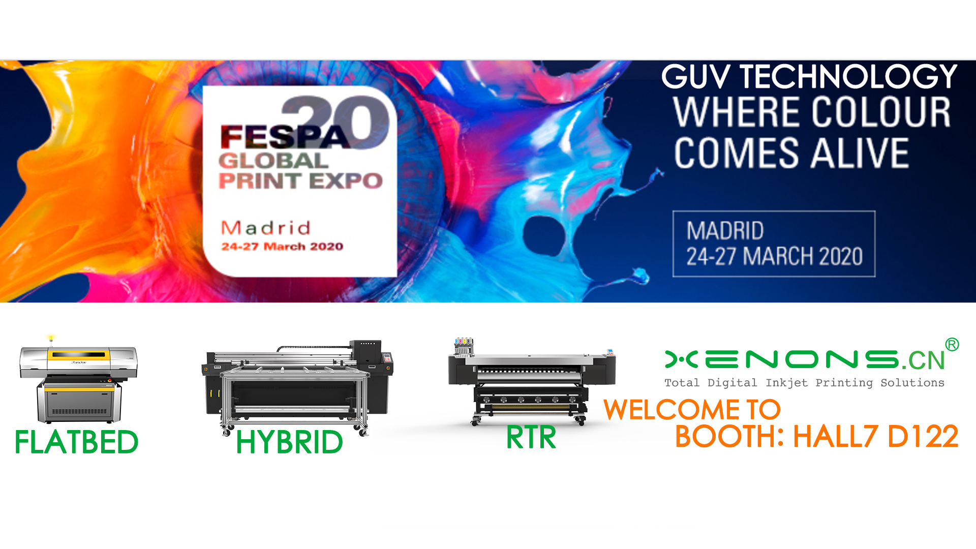 Invite you to the latest GUV Technoloy on XENONS FESPA Madrid