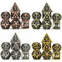 Retro Hollow Shield Metal DND Dice（Human Invincible）