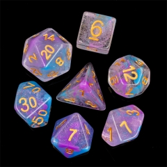 Purple&Blue Swirl Shimmer Dice for DND RPG MTG