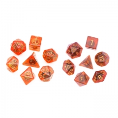 Red Copper Gearwheel Dice