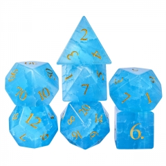 Blue Cat Eye Glass Dice with Green Sunroof Carton