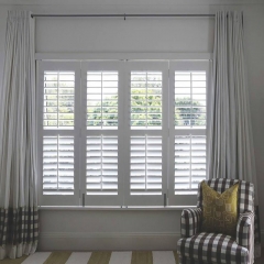 Hot sale nice price white wooden louver window shutters