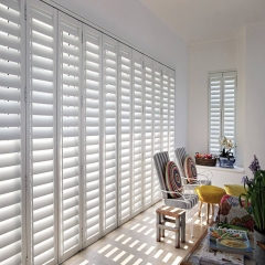 Hot sale nice price white wooden louver window shutters