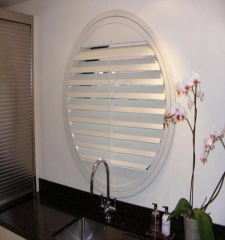 wooden white louver plantation shutters for window and door