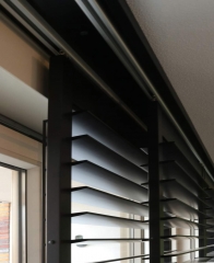 2021 Popular Black wooden white louver plantation shutters for window and door