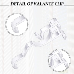 2.5 Inch Arc-Shaped Window Valance Clips Clear Plastic Valance Retainer Clips Blind Valance Clips Hidden Valance Clips
