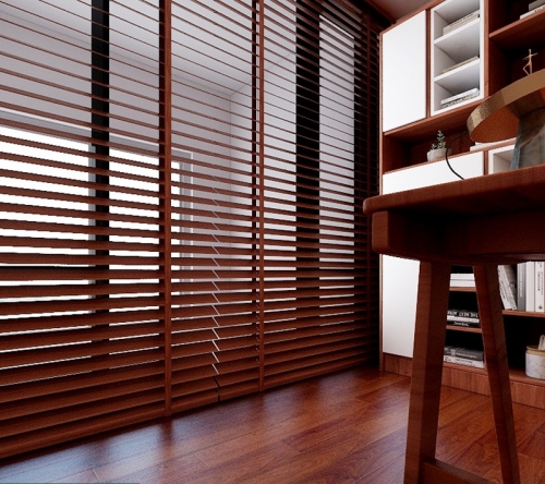 Fashion Home and Office Light Wood Color wooden / basswood blinds