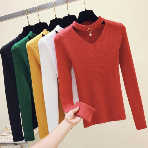 Fashion Women Autumn Winter Jumpers Sweater Long Sleeve Solid Color Sweater