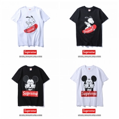 シュプリーム ｔシャツ カジュアル supreme Tテイシャツ スヌーピー  ミッキーマウス 男女兼用