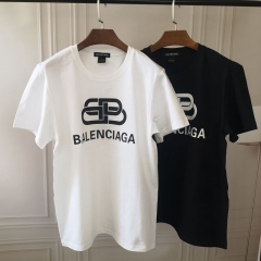 バレンシアガ balenciagaｔシャツ 黒白 シンプル風 カジュアル  男性兼用 人気潮流