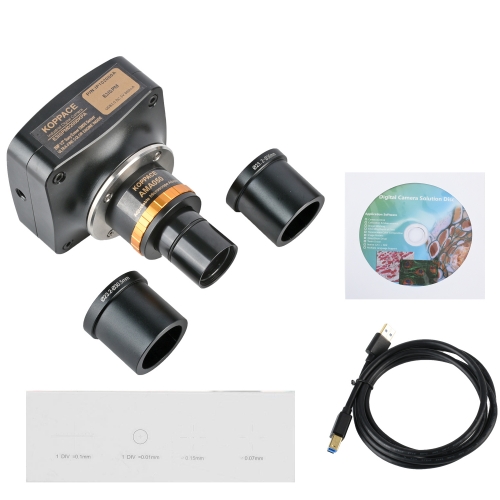 KOPPCE 200万像素 显微镜相机 USB3.0 可调焦0.5X工业相机电子目镜 23.2mm至30mm和30.5mm