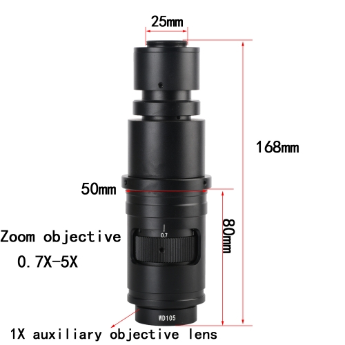 KOPPACE 26X-182X 工业显微镜镜头 0.4X目镜 0.7X-5X 变焦物镜25mm C型接口 电子显微镜镜头