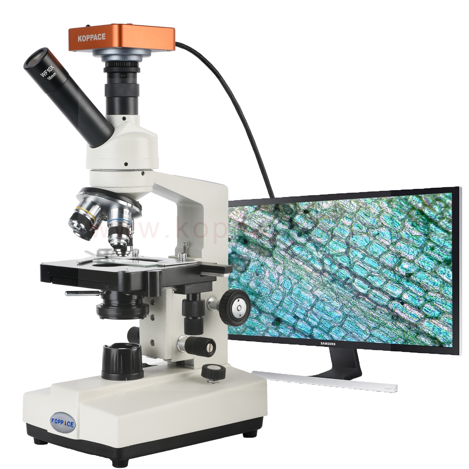 koppace 40x-1600x,hdmi高清单目生物显微镜,可以拍照,录像和生物电子