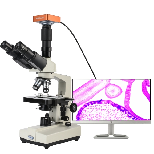 KOPPACE 40X-1600X HDMI Biological Microscope Take Pictures Videos and Biological Electron Compound Microscope