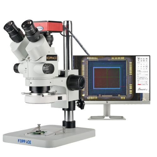 KOPPACE 3.5X-180X 2MP Electron Measuring Microscope Can Take Pictures And Videos Export Measurement Data Table With Zoom Lock
