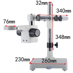 KOPPACE Microscope Single Arm Bracket Lens Aperture 76mm Horizontal Movement 235mm Column Diameter 32mm
