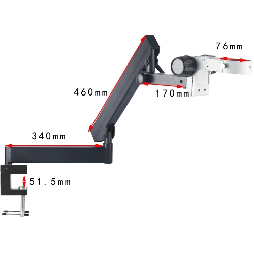 KOPPACE Microscope Folding Rocker Bracket Clip opening Size 51.5mm Microscope Focus Bracket 76mm interface Clip arm Bracket