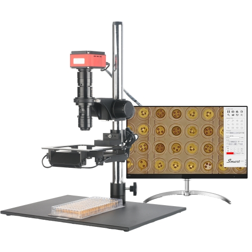 KOPPACE Large Field of View HD 4K Microscope 9X-60X Field of View 67mm-37mm WD 220mm Can Take Photos and Video Measurement