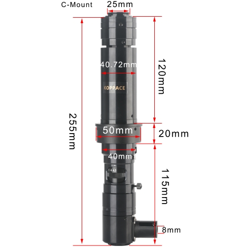 KOPPACE 400X High Magnification Single Barrel Coaxial Optical Microscope Lens Continuous Zoom HD Lens