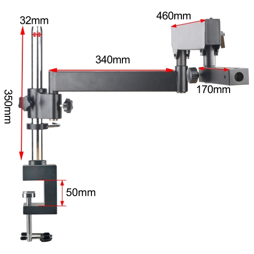KOPPACE 立体显微镜 折叠式摇臂支架 开口尺寸50mm 显微镜夹臂支架