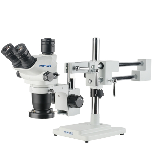 KOPPACE 6.7X-45X Trinocular  Stereo Microscope Dual Arm Bracket Magnification Locking Function