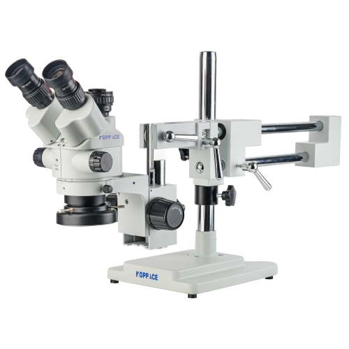 KOPPACE 3.5X-180X Stereo Microscope Trinocular Interface 0.5X Dual Arm Bracket With Magnification Locking Function