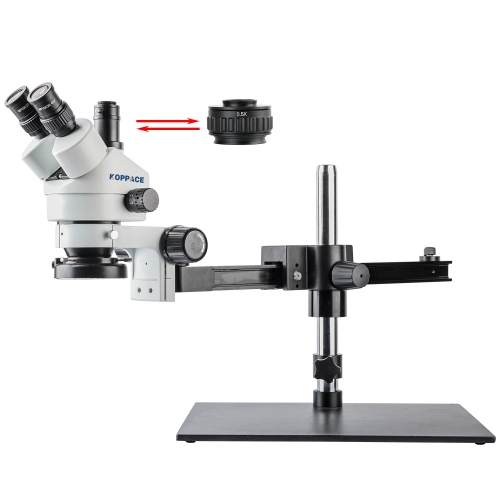 KOPPACE 3.5X-90X Stereo Microscope Continuous Zoom Lens Trinocular eye Interface and Eyepiece Synchronous Imaging