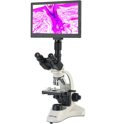 KOPPACE 40X-1600X Electronic Biology Laboratory Microscope 2 Million Pixels 11.6-inch HD Display