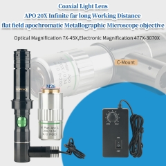 KOPPACE 477X-3070X  Coaxial Light Microscope Lens Observation LCD Screen Cable ITO Chip Apo 20X flat field apochromatic Objective